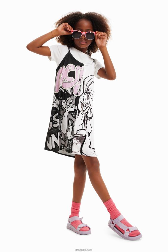 Desigual chica vestido 2 en 1 de bugs bunny VZ26R01862 ropa
