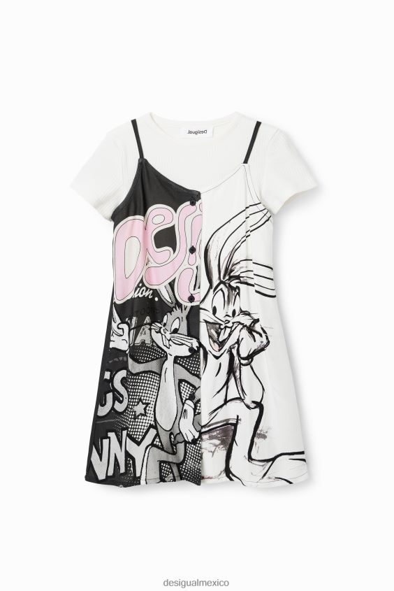 Desigual chica vestido 2 en 1 de bugs bunny VZ26R01862 ropa