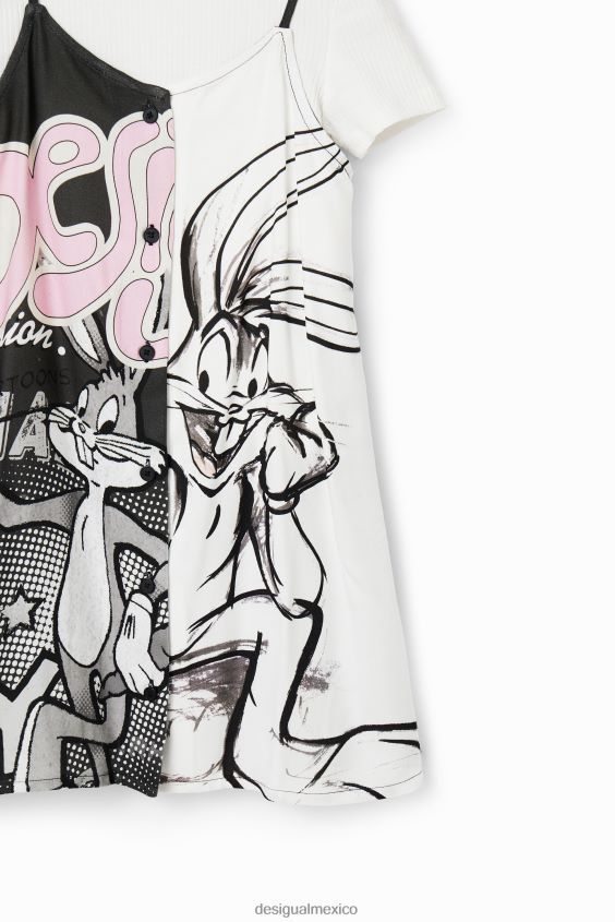 Desigual chica vestido 2 en 1 de bugs bunny VZ26R01862 ropa
