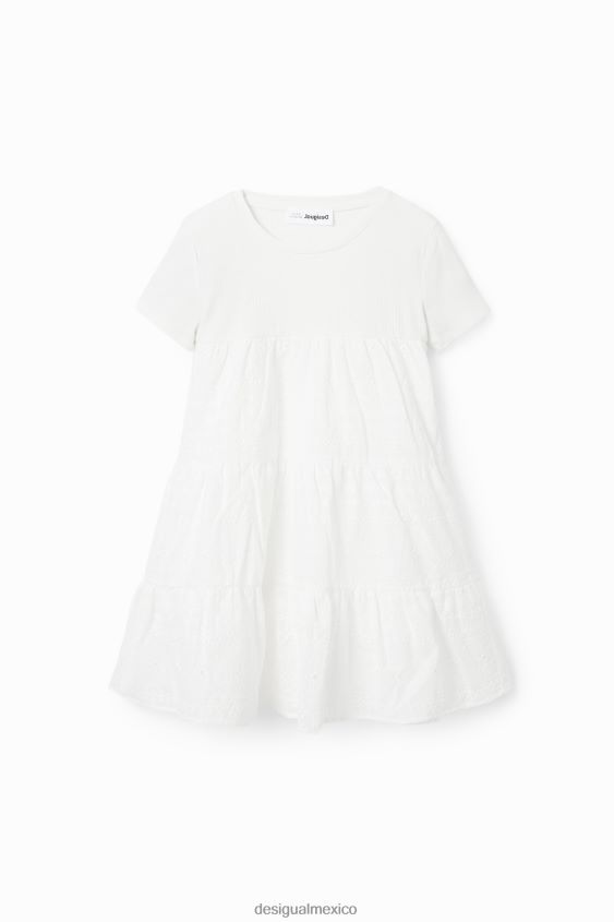 Desigual chica vestido combinado con bordado suizo VZ26R01155 ropa