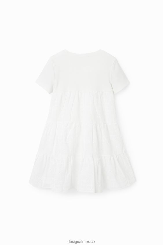 Desigual chica vestido combinado con bordado suizo VZ26R01155 ropa