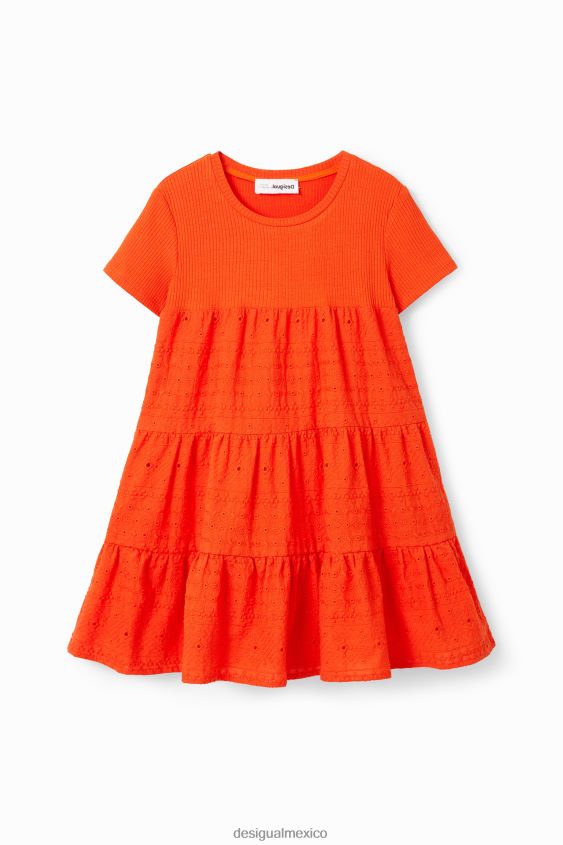Desigual chica vestido combinado con bordado suizo VZ26R01156 ropa