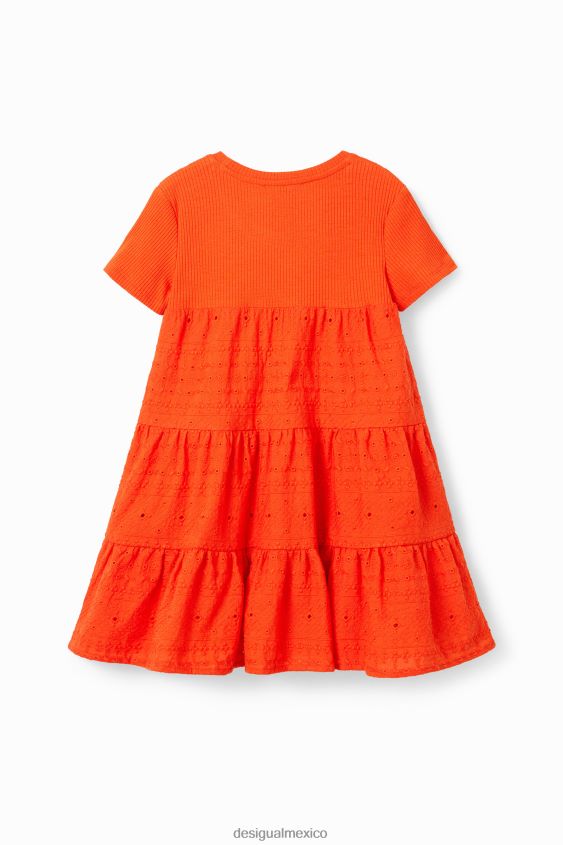 Desigual chica vestido combinado con bordado suizo VZ26R01156 ropa