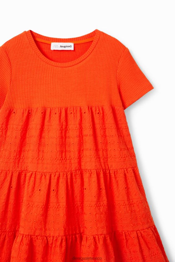 Desigual chica vestido combinado con bordado suizo VZ26R01156 ropa