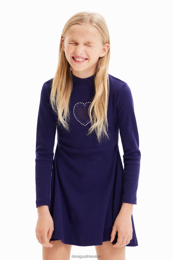 Desigual chica vestido con aberturas en forma de corazón VZ26R01731 ropa