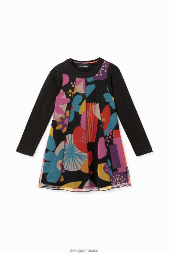 Desigual chica vestido con estampado de tul VZ26R01760 ropa