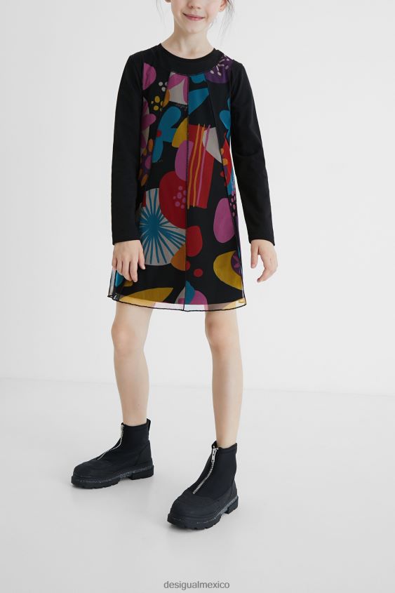 Desigual chica vestido con estampado de tul VZ26R01760 ropa