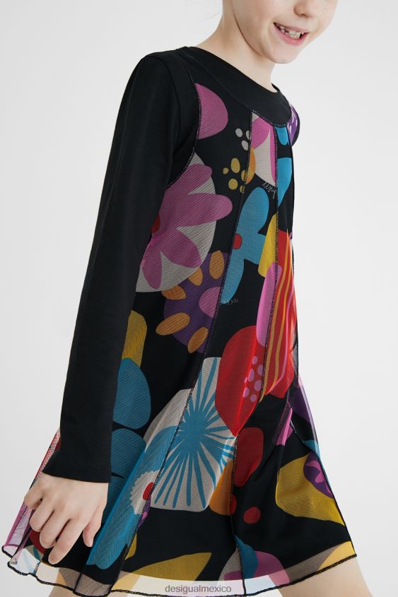 Desigual chica vestido con estampado de tul VZ26R01760 ropa