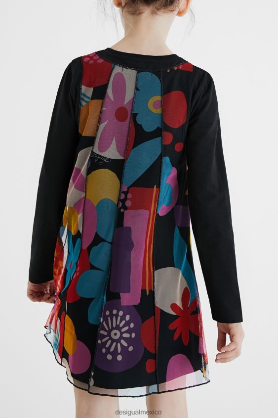 Desigual chica vestido con estampado de tul VZ26R01760 ropa