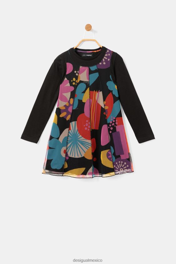 Desigual chica vestido con estampado de tul VZ26R01760 ropa