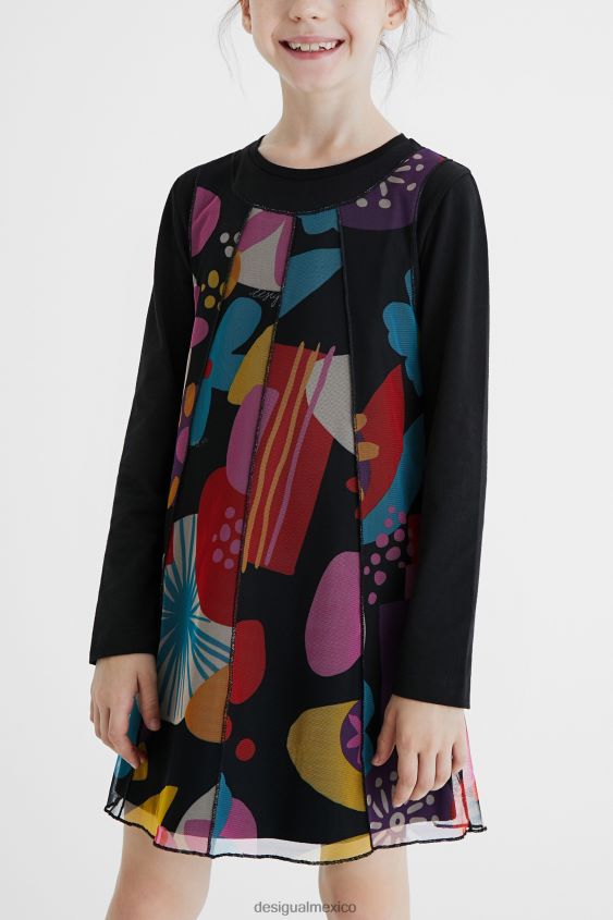 Desigual chica vestido con estampado de tul VZ26R01760 ropa