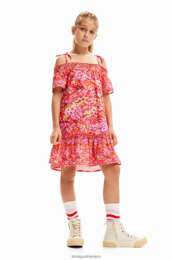 Desigual chica vestido con volantes florales VZ26R01728 ropa
