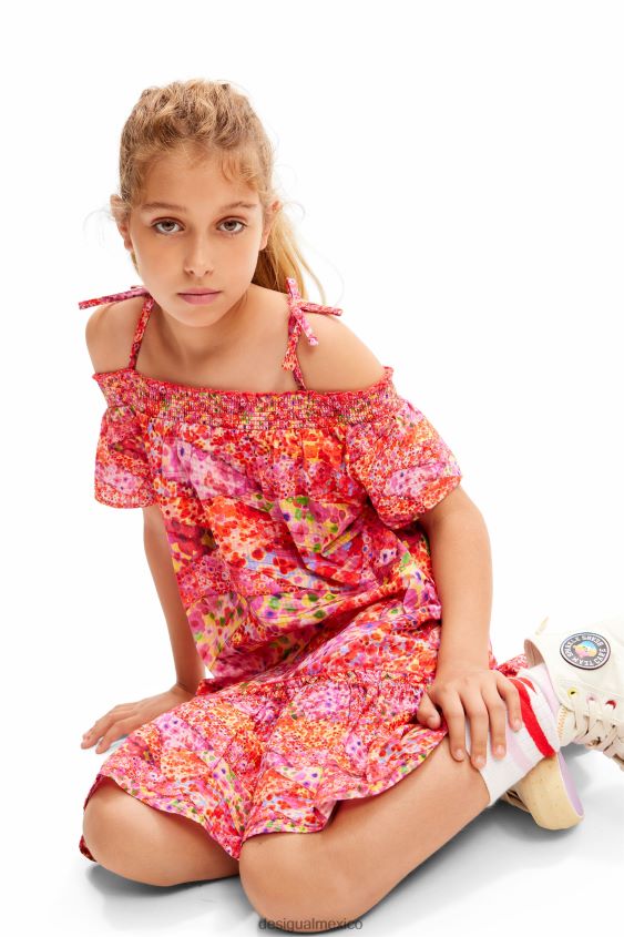 Desigual chica vestido con volantes florales VZ26R01728 ropa