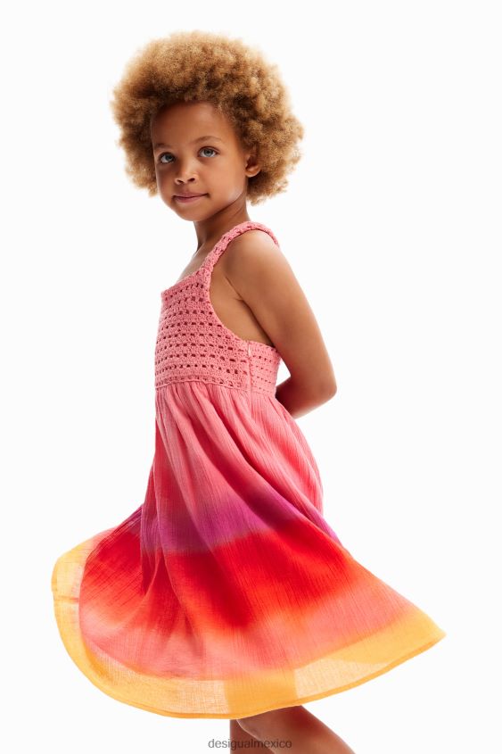 Desigual chica vestido de crochet multicolor VZ26R01734 ropa