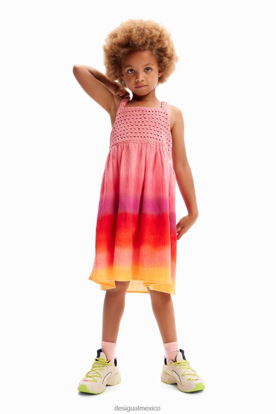 Desigual chica vestido de crochet multicolor VZ26R01734 ropa