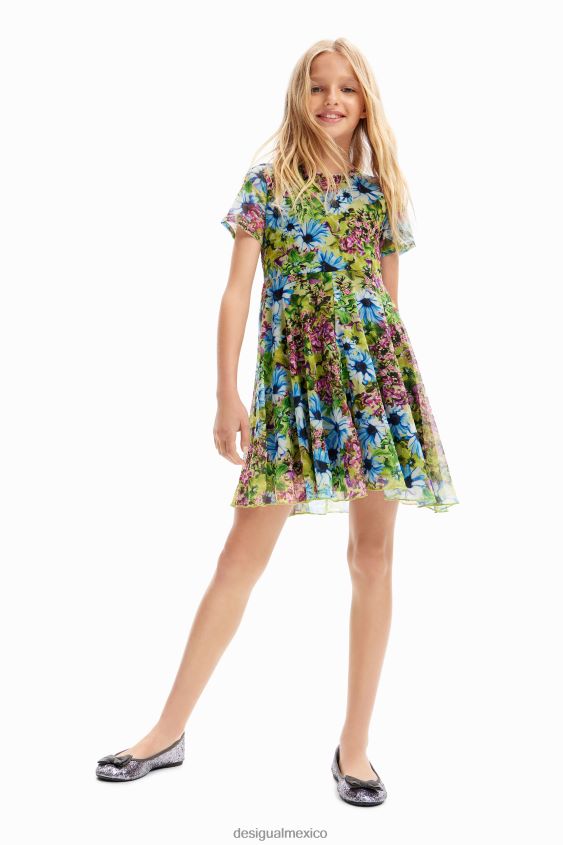 Desigual chica vestido de flores de tul VZ26R01790 ropa