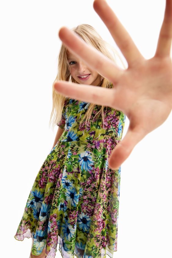 Desigual chica vestido de flores de tul VZ26R01790 ropa