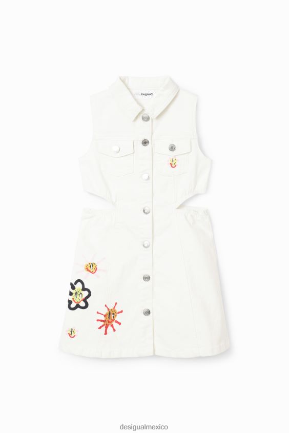 Desigual chica vestido de mezclilla con aberturas VZ26R01893 ropa
