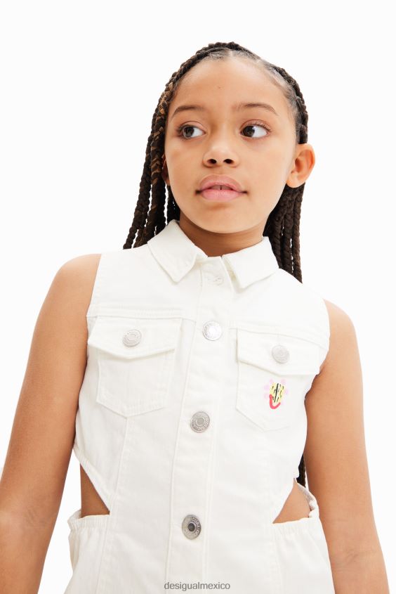 Desigual chica vestido de mezclilla con aberturas VZ26R01893 ropa