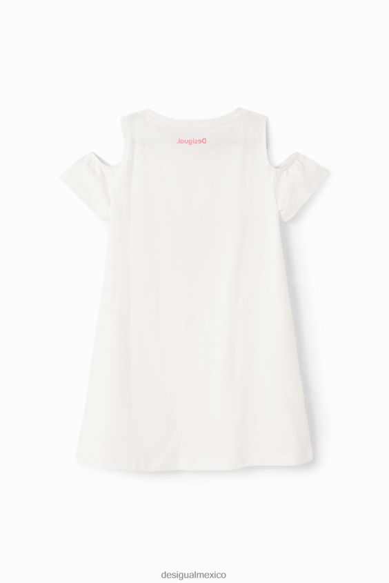 Desigual chica vestido estilo camiseta con aberturas en forma de corazón VZ26R01842 ropa