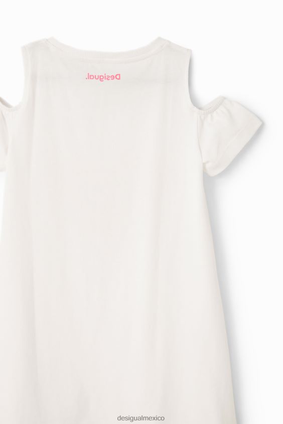 Desigual chica vestido estilo camiseta con aberturas en forma de corazón VZ26R01842 ropa