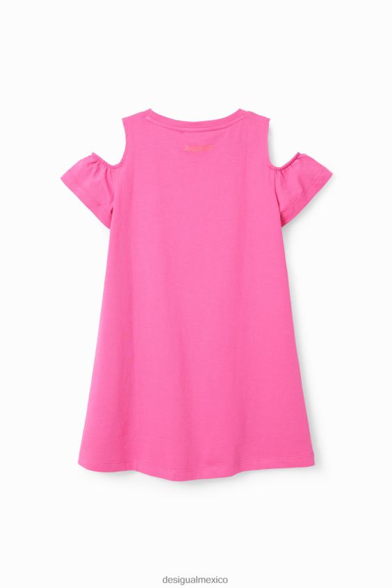 Desigual chica vestido estilo camiseta con aberturas en forma de corazón VZ26R01846 ropa