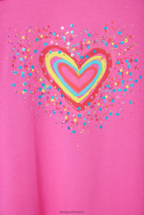 Desigual chica vestido estilo camiseta con aberturas en forma de corazón VZ26R01846 ropa