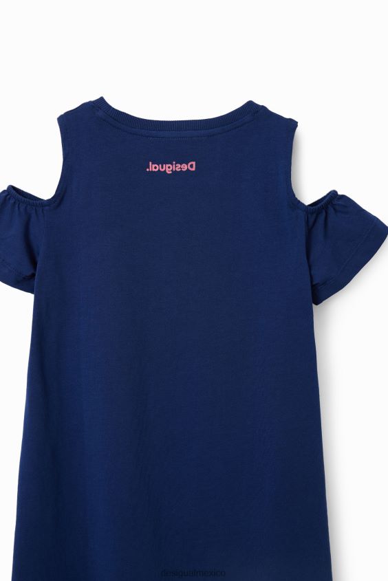 Desigual chica vestido estilo camiseta con aberturas en forma de corazón VZ26R01865 ropa
