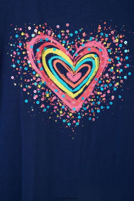 Desigual chica vestido estilo camiseta con aberturas en forma de corazón VZ26R01865 ropa