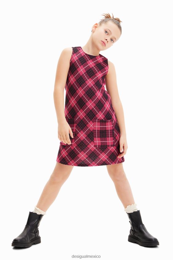 Desigual chica vestido estilo pichi a cuadros VZ26R01742 ropa