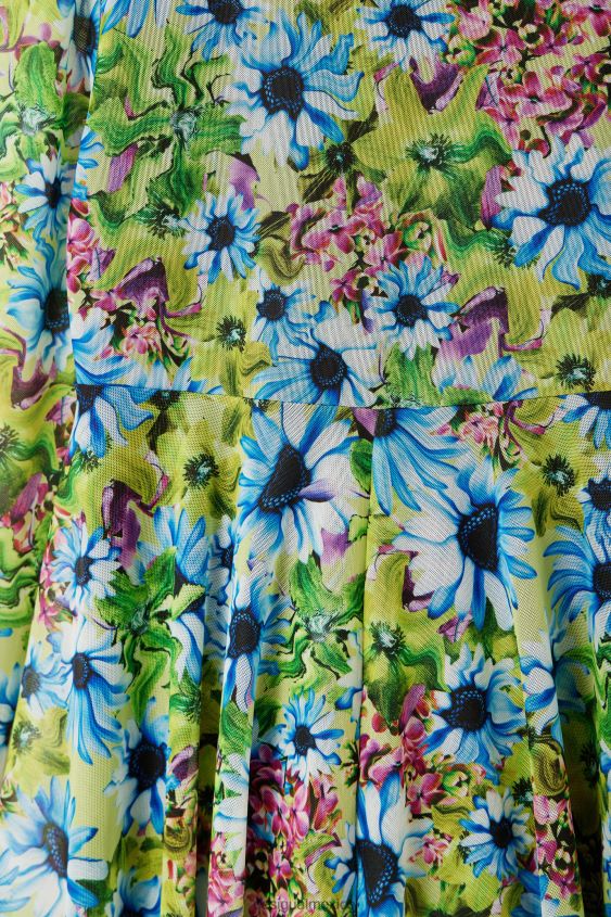 Desigual chica vestido floral de tul de manga larga VZ26R01799 ropa