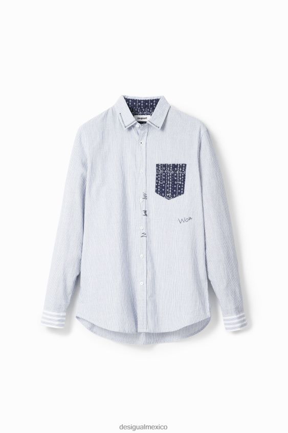 Desigual hombres camisa a rayas en contraste VZ26R01544 ropa
