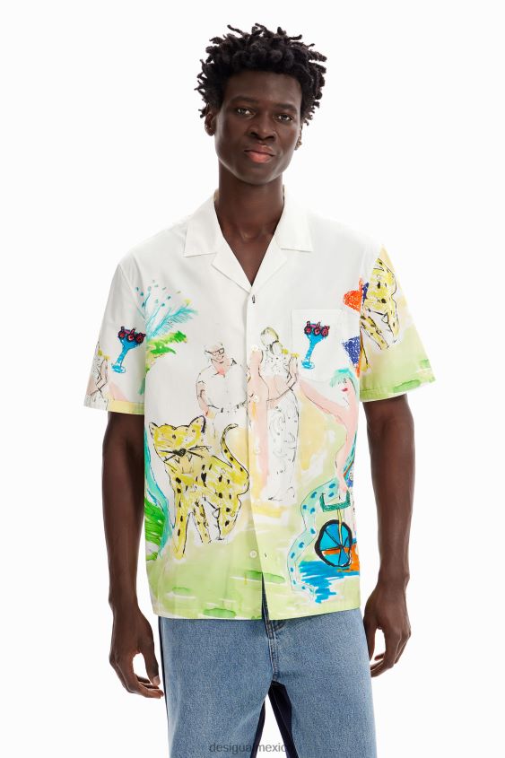 Desigual hombres camisa artística del resort VZ26R01619 ropa