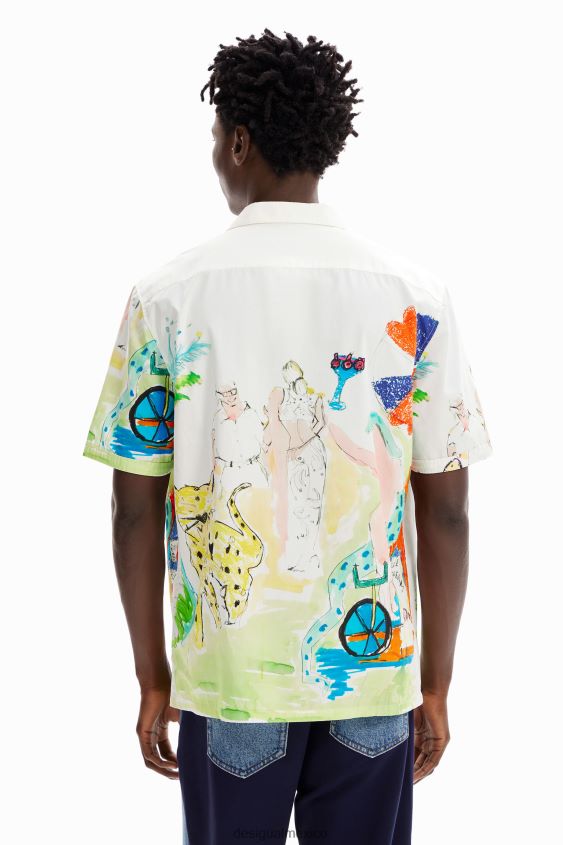 Desigual hombres camisa artística del resort VZ26R01619 ropa