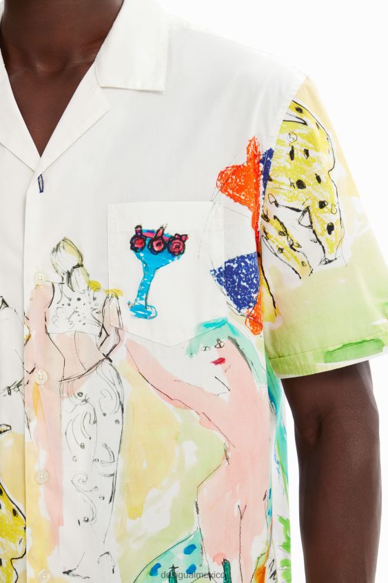 Desigual hombres camisa artística del resort VZ26R01619 ropa