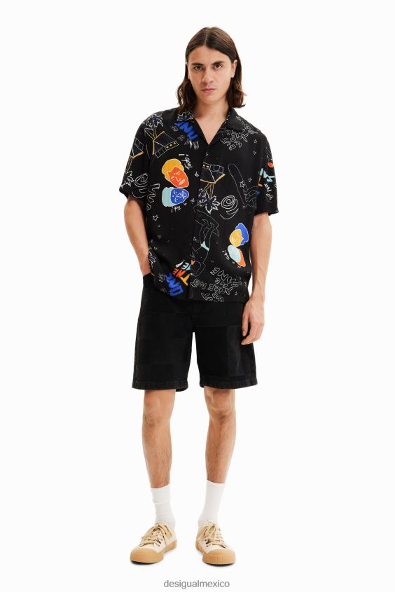 Desigual hombres camisa artística del resort VZ26R01695 ropa