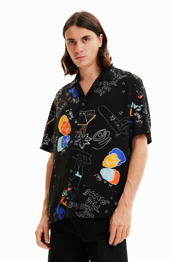 Desigual hombres camisa artística del resort VZ26R01695 ropa