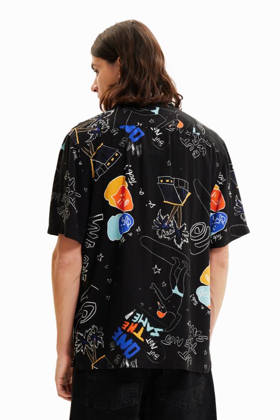 Desigual hombres camisa artística del resort VZ26R01695 ropa