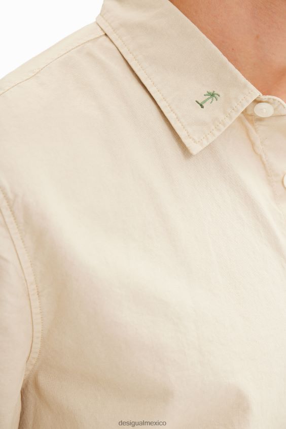 Desigual hombres camisa bordada de manga larga VZ26R01562 ropa