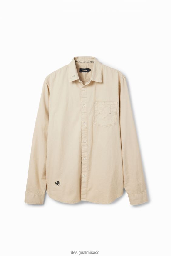 Desigual hombres camisa bordada de manga larga VZ26R01562 ropa