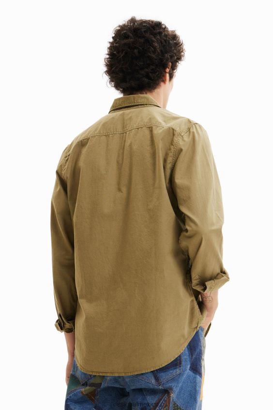Desigual hombres camisa bordada de manga larga VZ26R01595 ropa