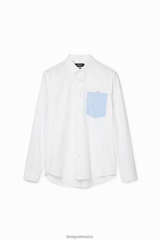 Desigual hombres camisa con bolsillo liso VZ26R01643 ropa