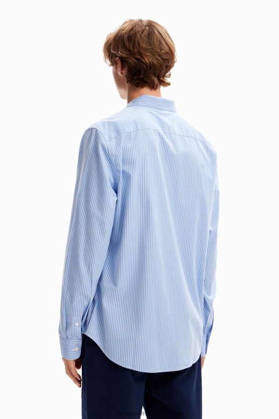 Desigual hombres camisa con bolsillos a rayas VZ26R01581 ropa