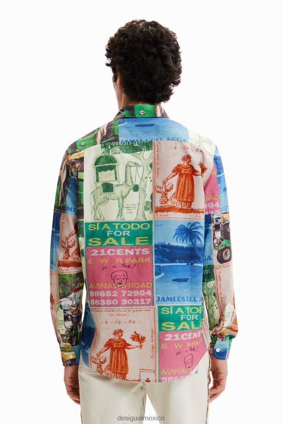Desigual hombres camisa con estampado de patchwork VZ26R01672 ropa