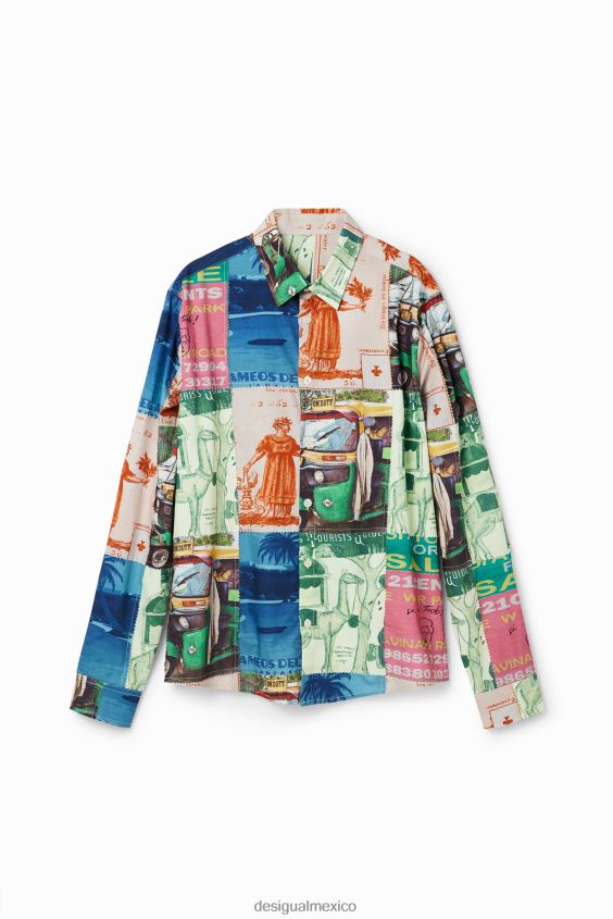 Desigual hombres camisa con estampado de patchwork VZ26R01672 ropa
