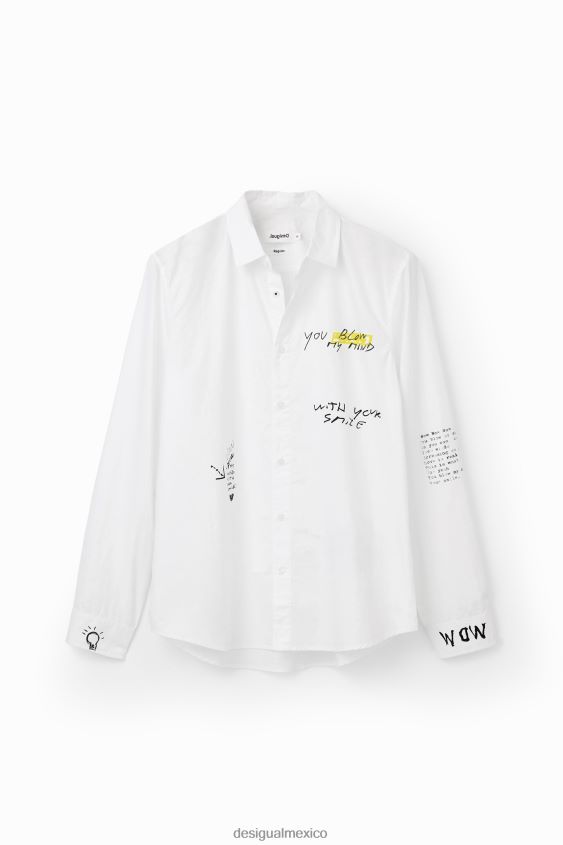 Desigual hombres camisa con mensaje en contraste VZ26R01550 ropa
