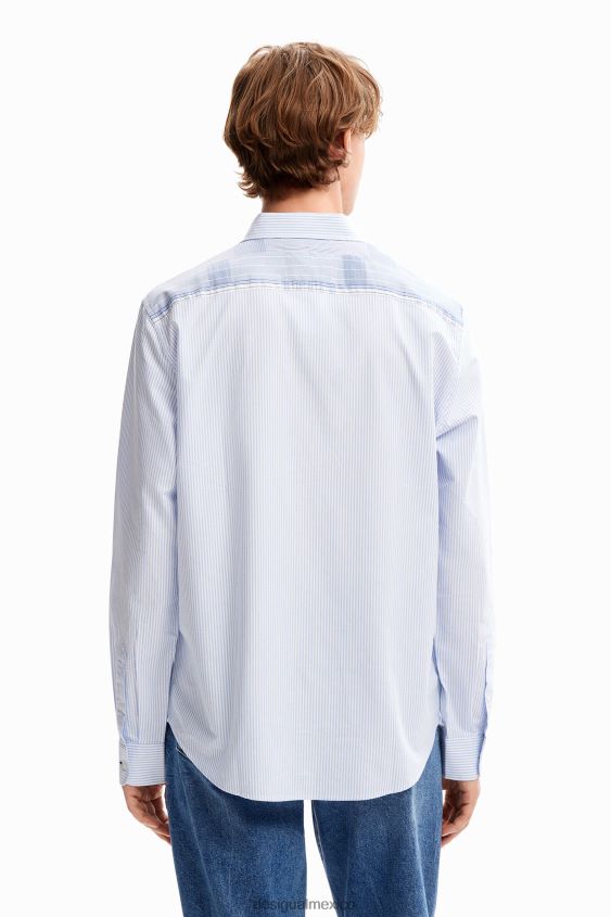 Desigual hombres camisa con retazos a cuadros VZ26R01588 ropa