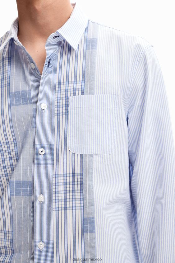 Desigual hombres camisa con retazos a cuadros VZ26R01588 ropa