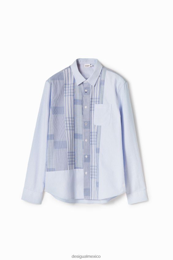 Desigual hombres camisa con retazos a cuadros VZ26R01588 ropa