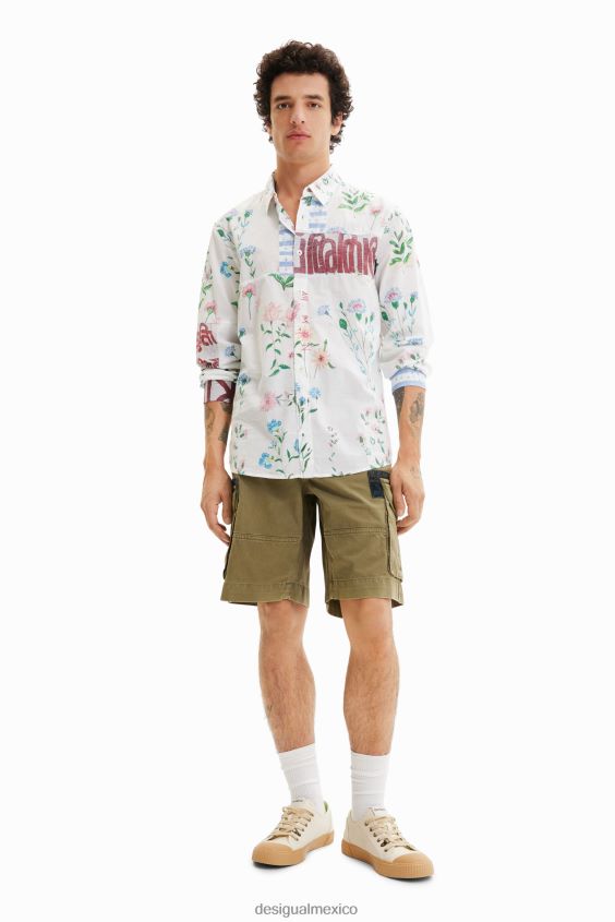 Desigual hombres camisa de gasa floral VZ26R01533 ropa